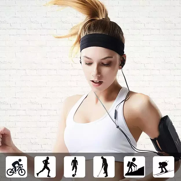 Elastic fabric headband for running fitness orange 15