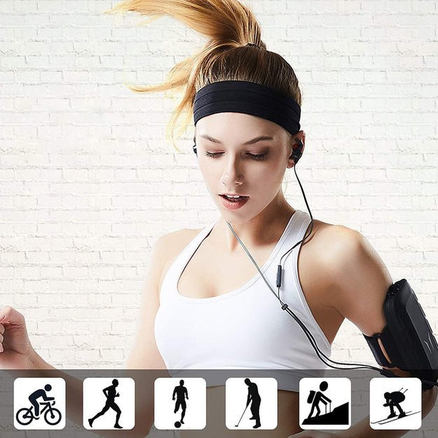 Elastic fabric headband for running fitness orange 4