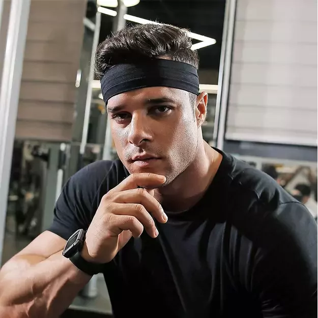 Elastic fabric headband for running fitness orange 21