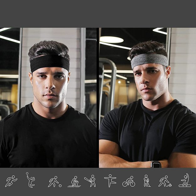 Elastic fabric headband for running fitness orange 9