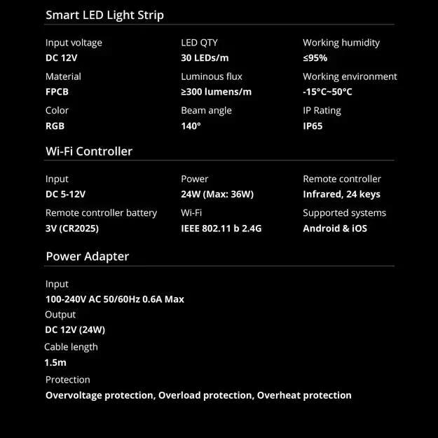 Sonoff L2-5M kit intelligent waterproof LED strip 5m RGB remote control Wi-Fi power supply 29