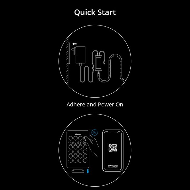 Sonoff L2-5M kit intelligent waterproof LED strip 5m RGB remote control Wi-Fi power supply 4
