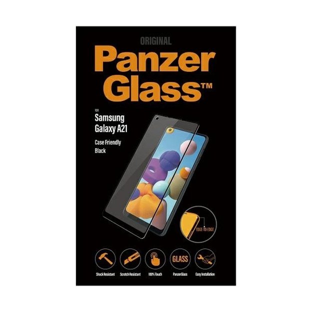 PanzerGlass E2E Regular tempered glass for Samsung Galaxy A21 - with black frame 3