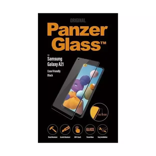 PanzerGlass E2E Regular tempered glass for Samsung Galaxy A21 - with black frame 2