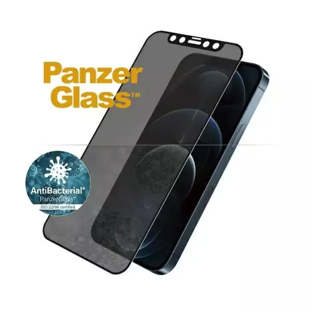 PanzerGlass E2E Super+ Microfracture antibacterial tempered glass for iPhone 12 Pro Max - with black frame 1
