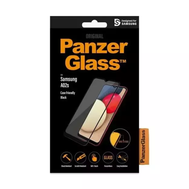 PanzerGlass E2E Super+ antibacterial tempered glass for Samsung Galaxy A02s - with black frame 2