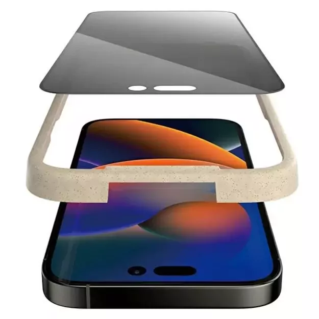 PanzerGlass Ultra-Wide Fit Tempered Glass Antibacterial Privacy with Positioner for iPhone 14 Pro Max 4