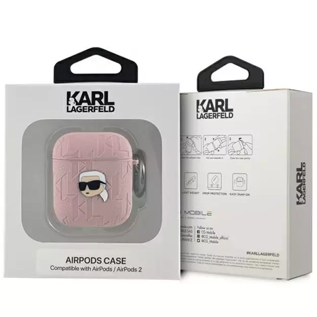 Karl Lagerfeld Monogram Karl Head case for AirPods 1 / 2 - pink 4