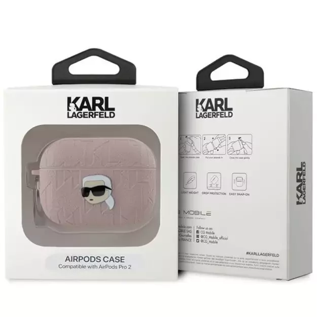 Karl Lagerfeld Monogram Karl Head case for AirPods Pro 2 - pink 6