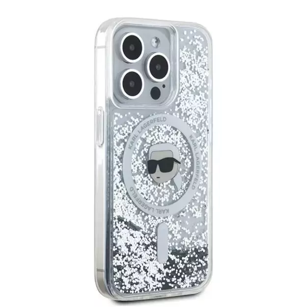 Karl Lagerfeld Liquid Glitter Karl Head MagSafe case for iPhone 15 Pro - transparent 3