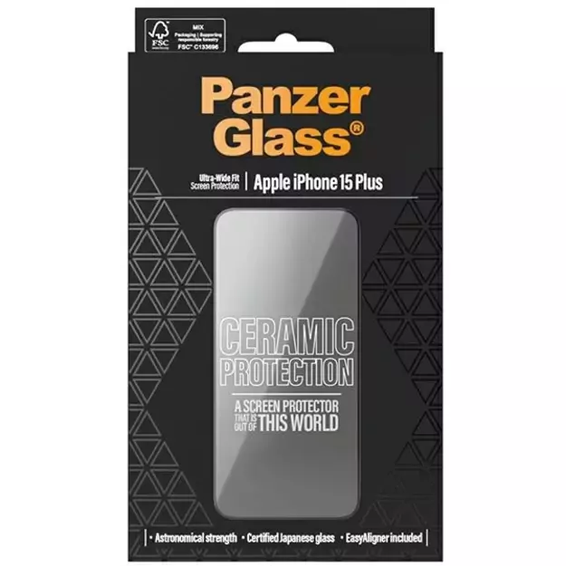 PanzerGlass Ceramic Protection ceramic glass for iPhone 15 Plus with positioner 6