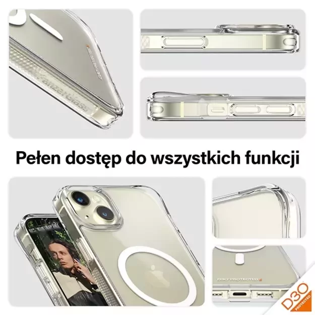 PanzerGlass HardCase with MagSafe with D3O and Military Grade Certified for iPhone 15 Plus / 14 Plus - Transparent 9