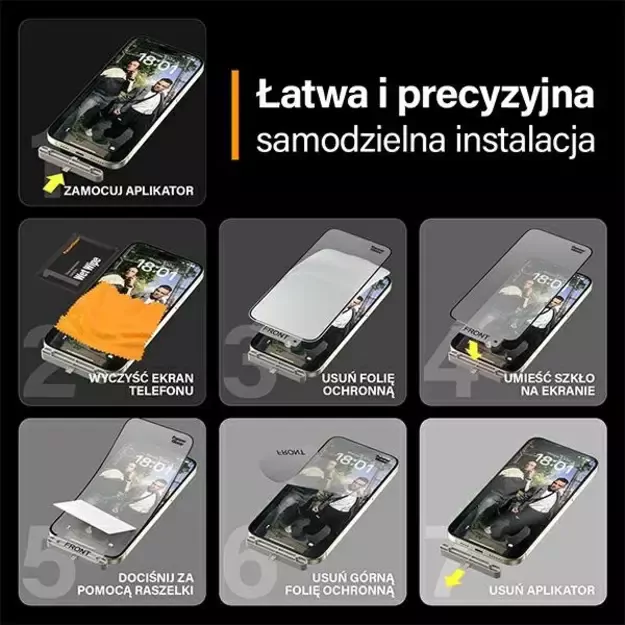 PanzerGlass Matrix Ultra-Wide-Fit hybrid glass for iPhone 15 Plus with positioner 14