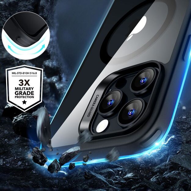 ESR Classic Hybrid Halolock MagSafe Case + Tempered Glass for iPhone 16 Pro - Clear with Black Frame 1