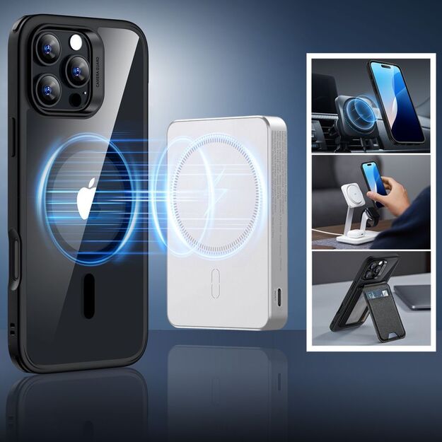 ESR Classic Hybrid Halolock MagSafe Case + Tempered Glass for iPhone 16 Pro - Clear with Black Frame 2