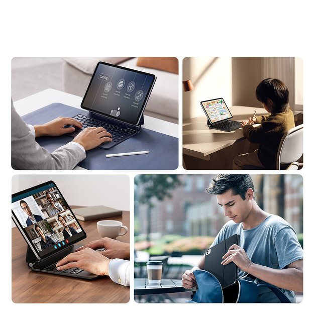 Dux Ducis Keyboard (MK Series) Case with Bluetooth Keyboard for iPad Pro 11  2024 - Black 5