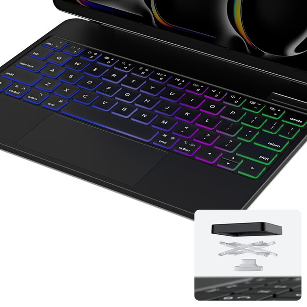 Dux Ducis Keyboard (MK Series) Case with Bluetooth Keyboard for iPad Pro 11  2024 - Black 9