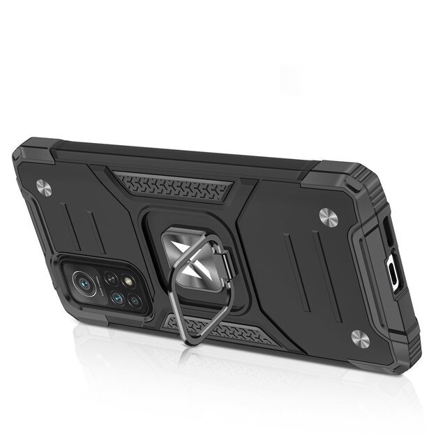 Wozinsky Ring Armor Case Kickstand Tough Rugged Cover for Samsung Galaxy A72 4G blue 3