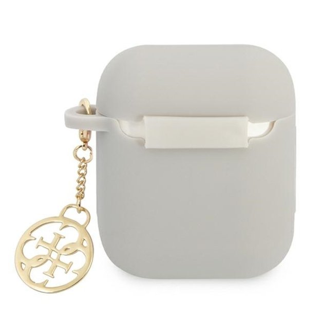 Guess GUA2LSC4EG AirPods cover grey/grey Silicone Charm 4G Collection 3