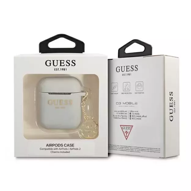 Guess GUA2LSC4EG AirPods cover grey/grey Silicone Charm 4G Collection 2