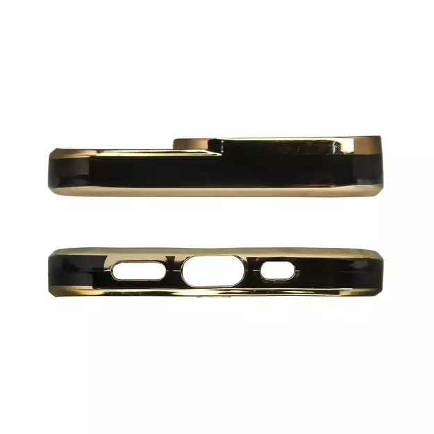 Fashion Case Case for Samsung Galaxy A12 5G Gold Frame Gel Cover Black 1