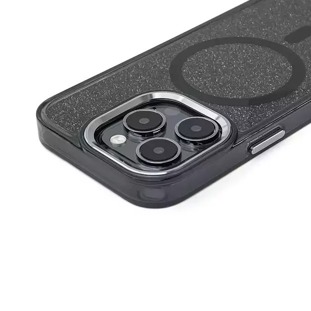 Glitter Case MagSafe for iPhone 16 - black with glitter 1