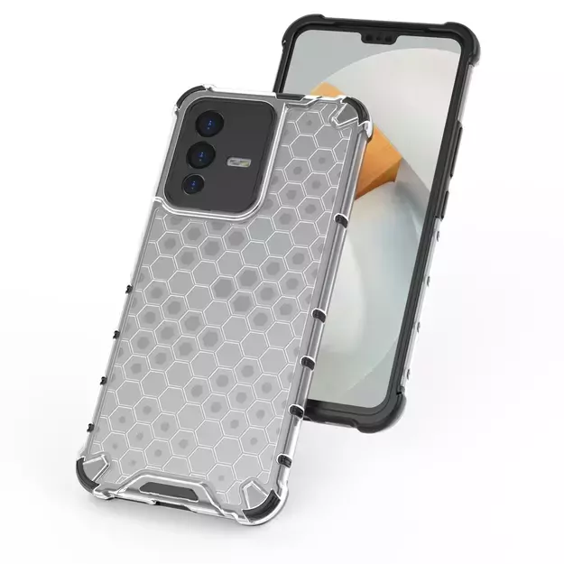 Honeycomb case armored cover with a gel frame for Vivo V23 5G transparent 22