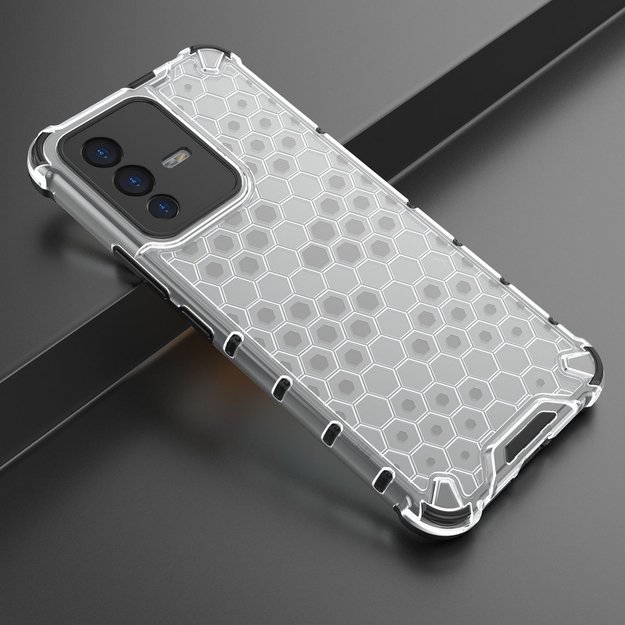 Honeycomb case armored cover with a gel frame for Vivo V23 5G transparent 7
