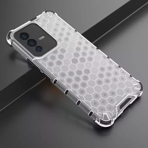 Honeycomb case armored cover with a gel frame for Vivo V23 5G transparent 4