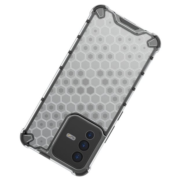 Honeycomb case armored cover with a gel frame for Vivo V23 5G transparent 35