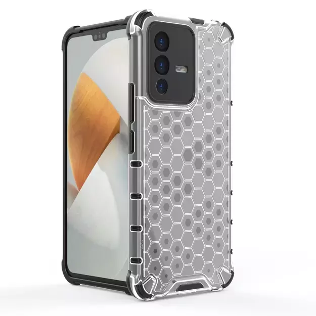Honeycomb case armored cover with a gel frame for Vivo V23 5G transparent 18