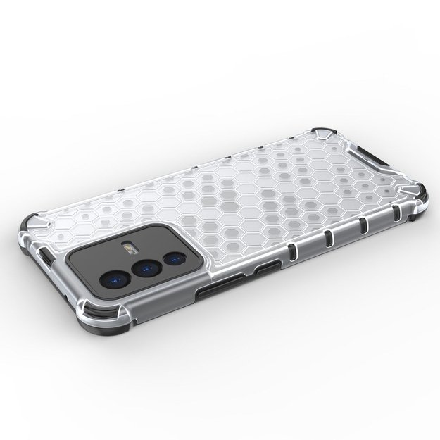 Honeycomb case armored cover with a gel frame for Vivo V23 5G transparent 17