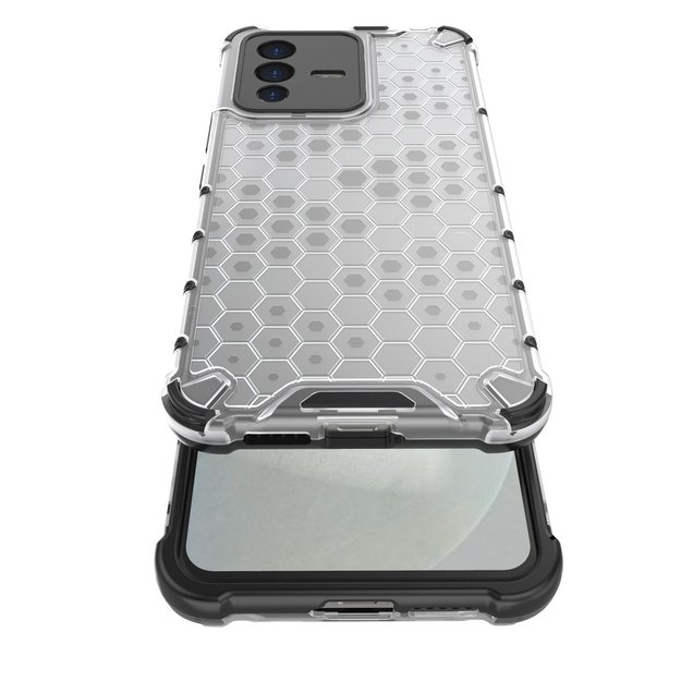 Honeycomb case armored cover with a gel frame for Vivo V23 5G transparent 27