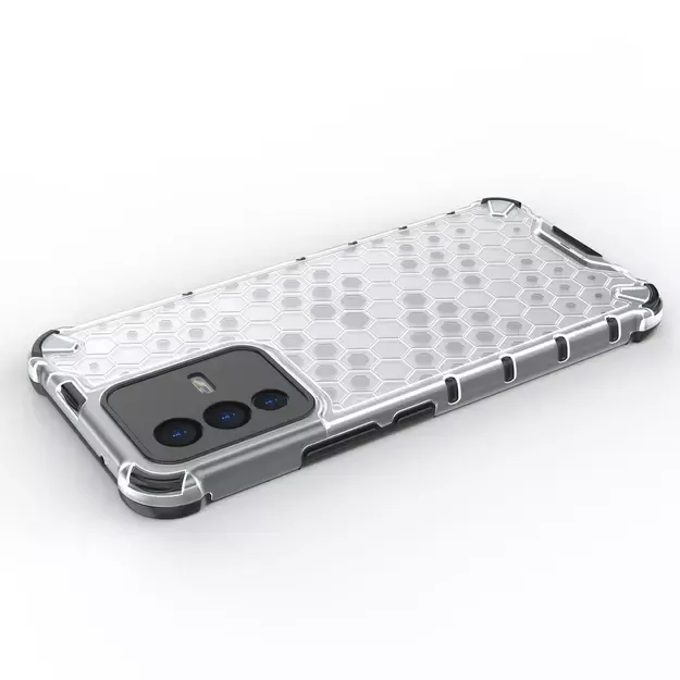 Honeycomb case armored cover with a gel frame for Vivo V23 5G transparent 14