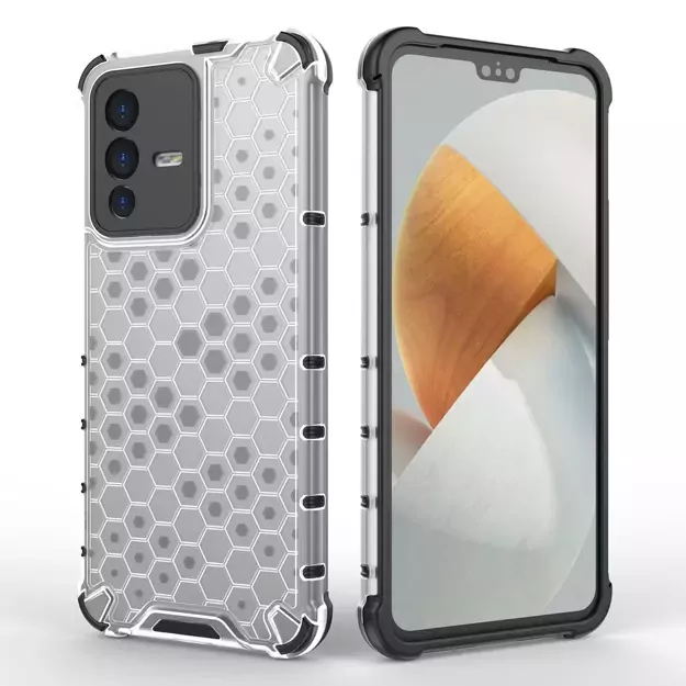 Honeycomb case armored cover with a gel frame for Vivo V23 5G transparent 6