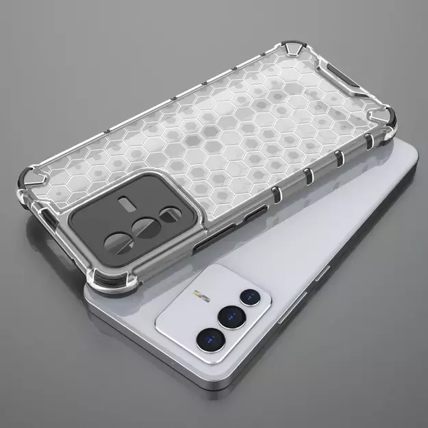Honeycomb case armored cover with a gel frame for Vivo V23 5G transparent 36