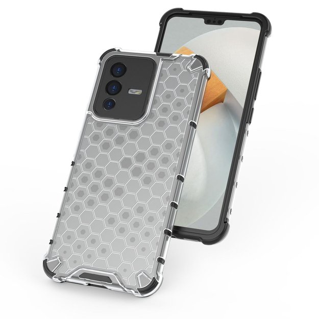 Honeycomb case armored cover with a gel frame for Vivo V23 5G transparent 25