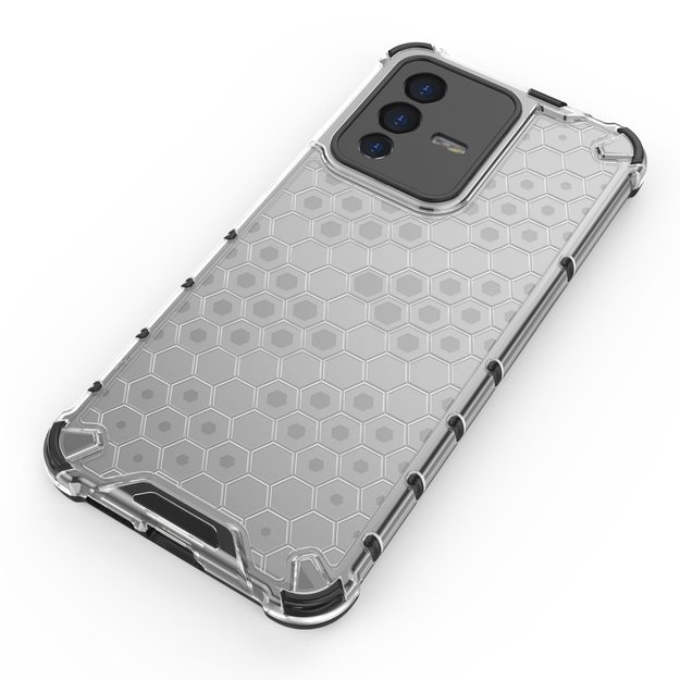 Honeycomb case armored cover with a gel frame for Vivo V23 5G transparent 33
