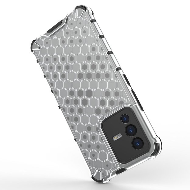 Honeycomb case armored cover with a gel frame for Vivo V23 5G transparent 13