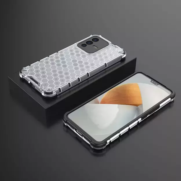 Honeycomb case armored cover with a gel frame for Vivo V23 5G transparent 1