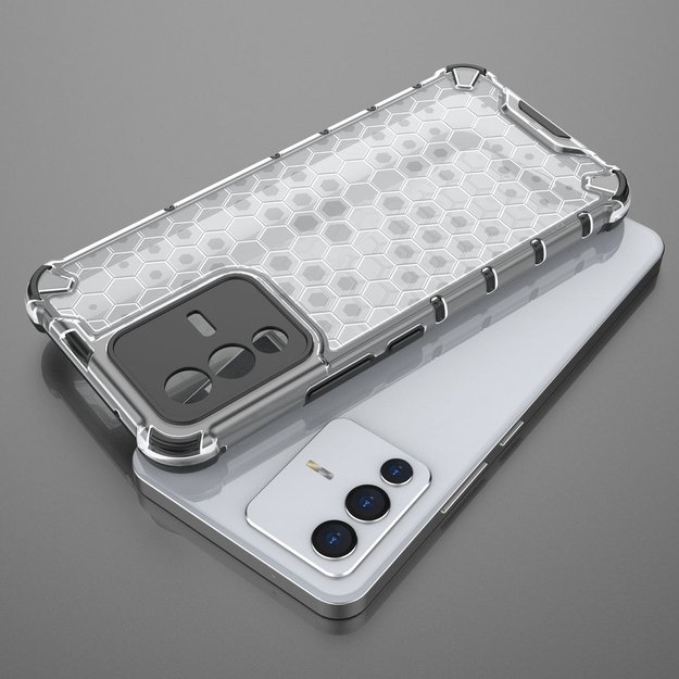 Honeycomb case armored cover with a gel frame for Vivo V23 5G transparent 38
