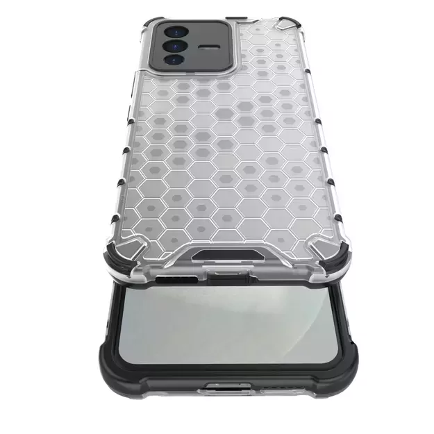 Honeycomb case armored cover with a gel frame for Vivo V23 5G transparent 24