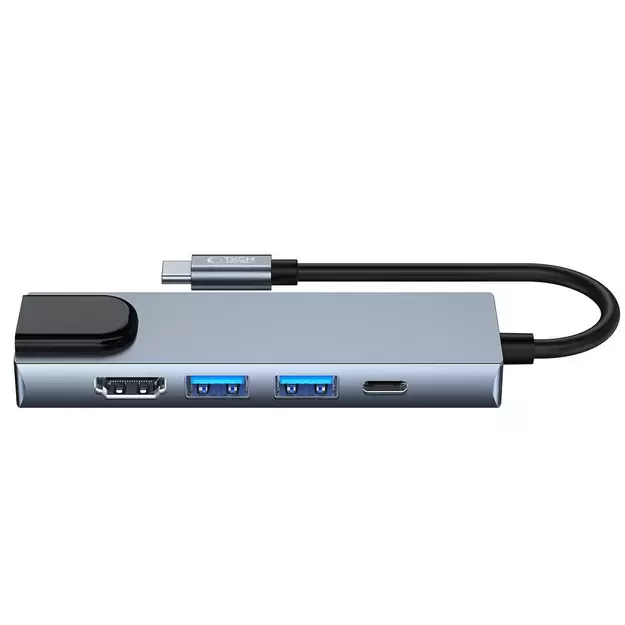 HUB Tech-Protect V3 5in1 USB-C - USB-A 3.0 / USB-A 2.0 / USB-C / HDMI / RJ45 - gray 14