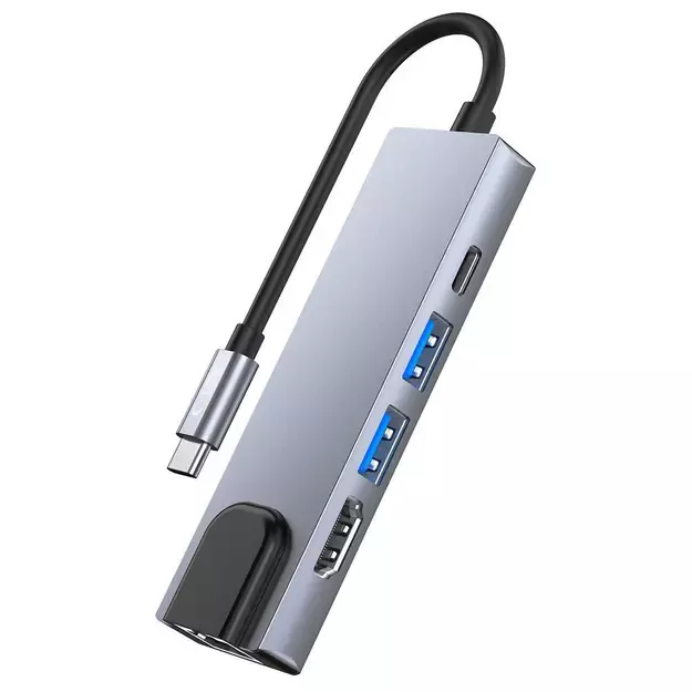 HUB Tech-Protect V3 5in1 USB-C - USB-A 3.0 / USB-A 2.0 / USB-C / HDMI / RJ45 - gray 11
