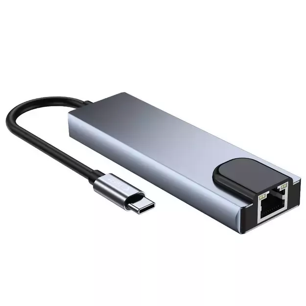 HUB Tech-Protect V3 5in1 USB-C - USB-A 3.0 / USB-A 2.0 / USB-C / HDMI / RJ45 - gray 15