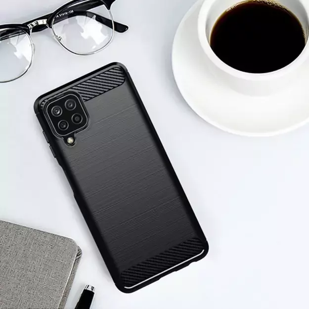 Carbon Case Flexible Cover TPU Case for Samsung Galaxy A22 4G black 21