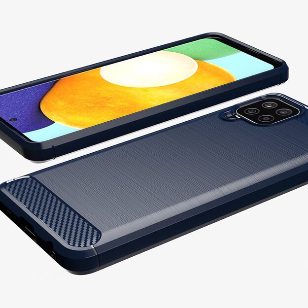 Carbon Case Flexible Cover TPU Case for Samsung Galaxy A22 4G black 3