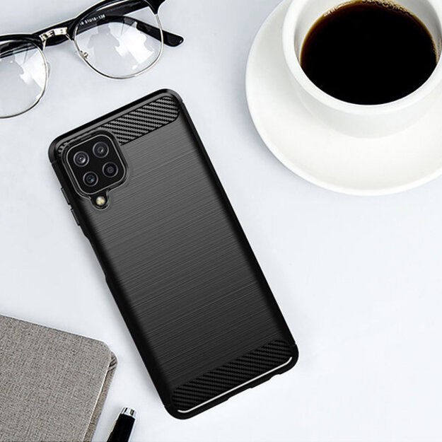 Carbon Case Flexible Cover TPU Case for Samsung Galaxy A22 4G black 10