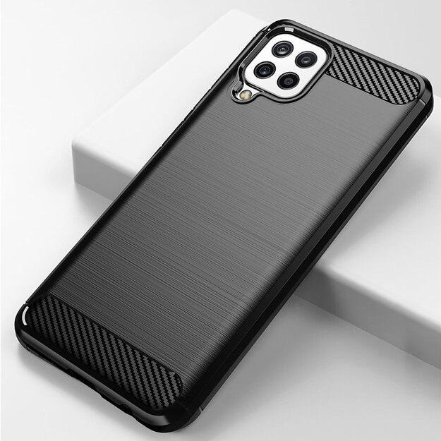 Carbon Case Flexible Cover TPU Case for Samsung Galaxy A22 4G black 22