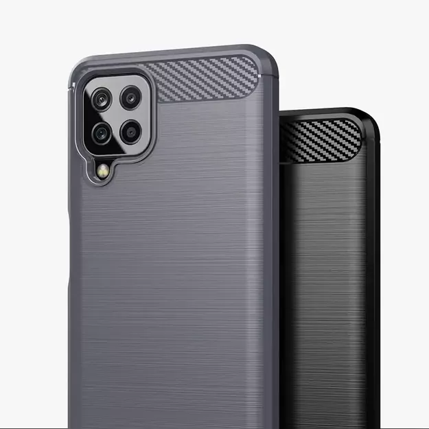 Carbon Case Flexible Cover TPU Case for Samsung Galaxy A22 4G black 16